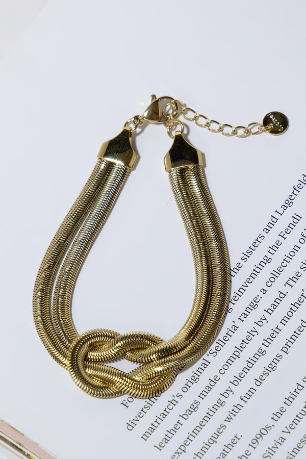 GOLD PLATED SNAKE CHAINS BRACELET