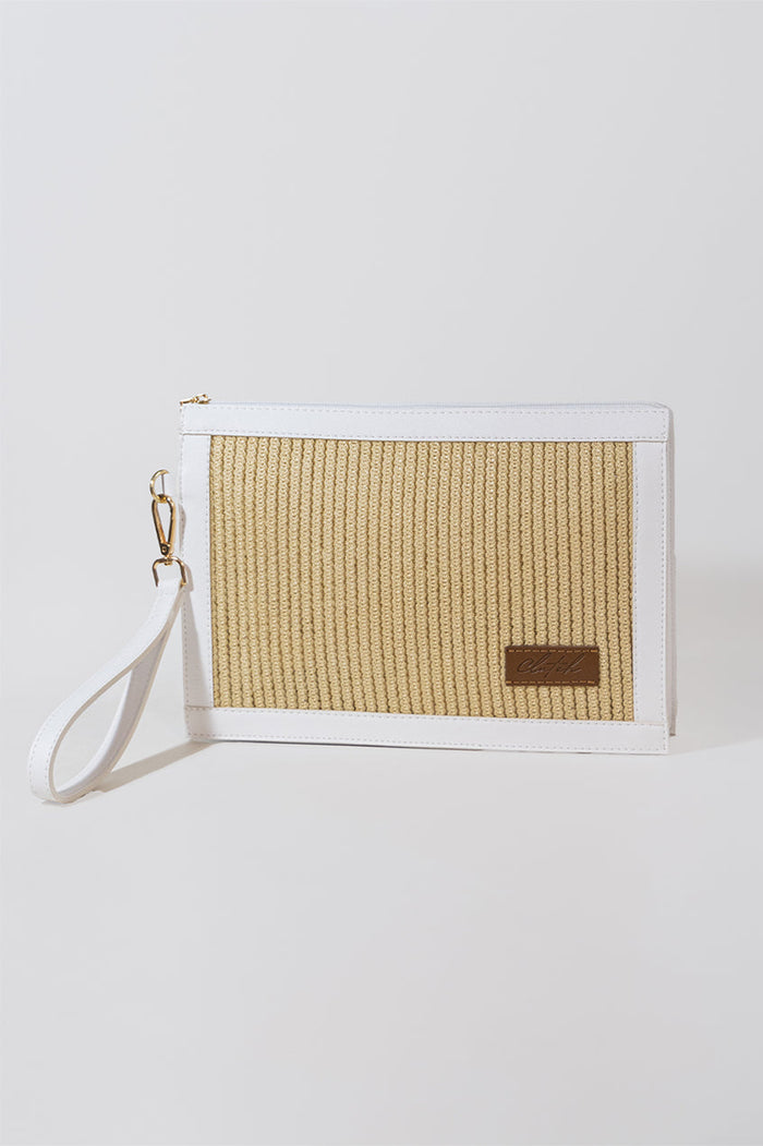 DUBAI RAFIA CLUTCH - WHITE