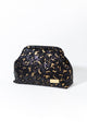 DIVA CLUTCH - BLACK SEQUIN LEOPARD