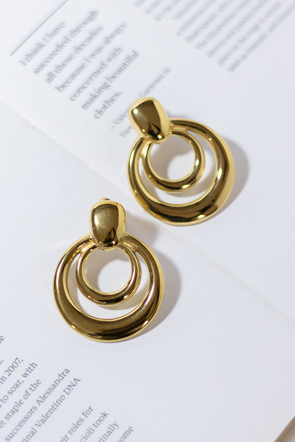 GOLD PLATED SIGN EARRINGS