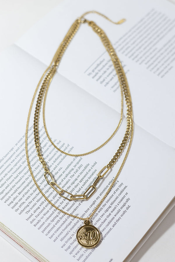 GOLD PLATED COIN NECKLACE