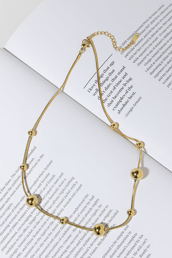 GOLD PLATED SPHERES NECKLACE