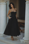 ESTIE COTTON MAXI DRESS - BLACK