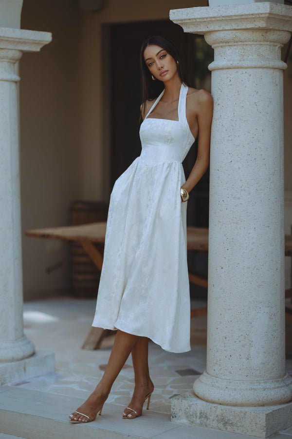 KATARINA DRESS - IVORY/JACQUARD