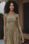 KATARINA DRESS - OLIVE/JACQUARD