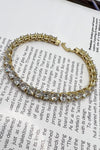 GOLD PLATED CRYSTAL BRACELET - GOLD TONE