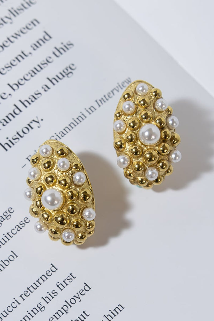 GOLD PLATED HONEYCOMB EARRINGS