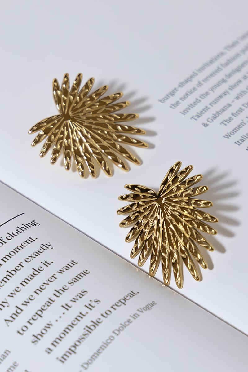 GOLD PLATED LEAVES EARRINGS