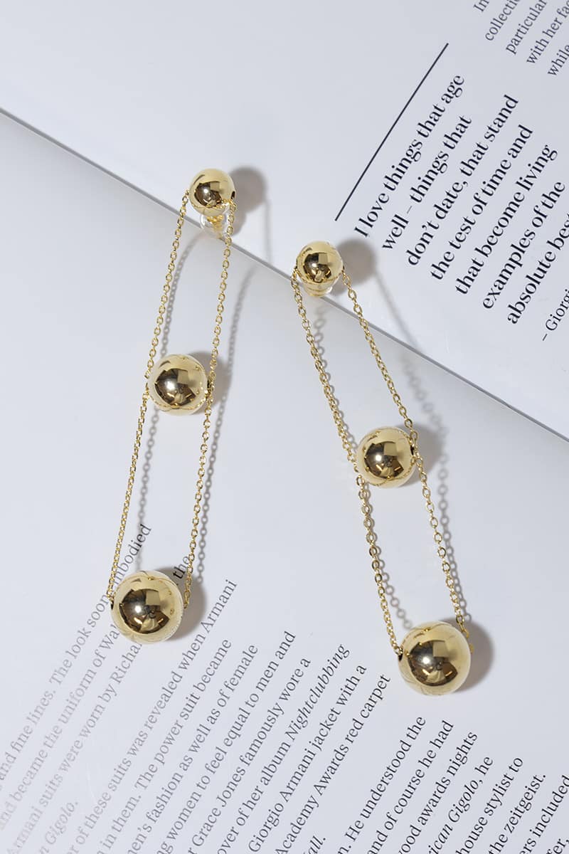 GOLD PLATED SPHERES EARRINGS