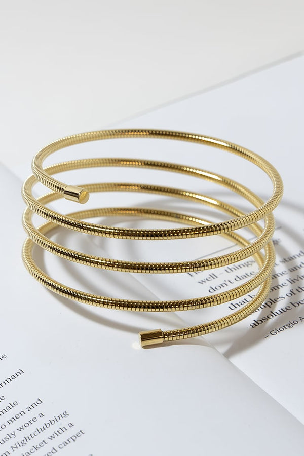 GOLD PLATED WIDE SPIRAL BRACELET