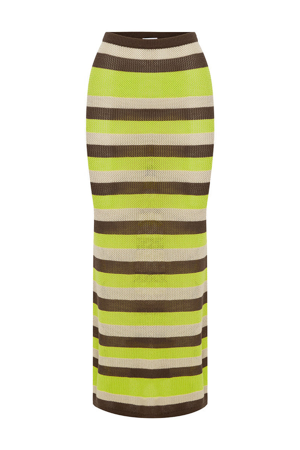 HAZEL MIDI SKIRT - LIME MULTI