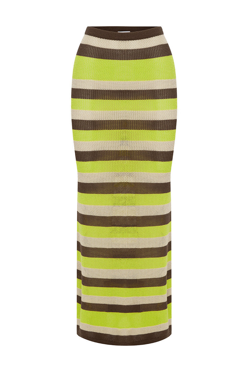 HAZEL MIDI SKIRT - LIME MULTI