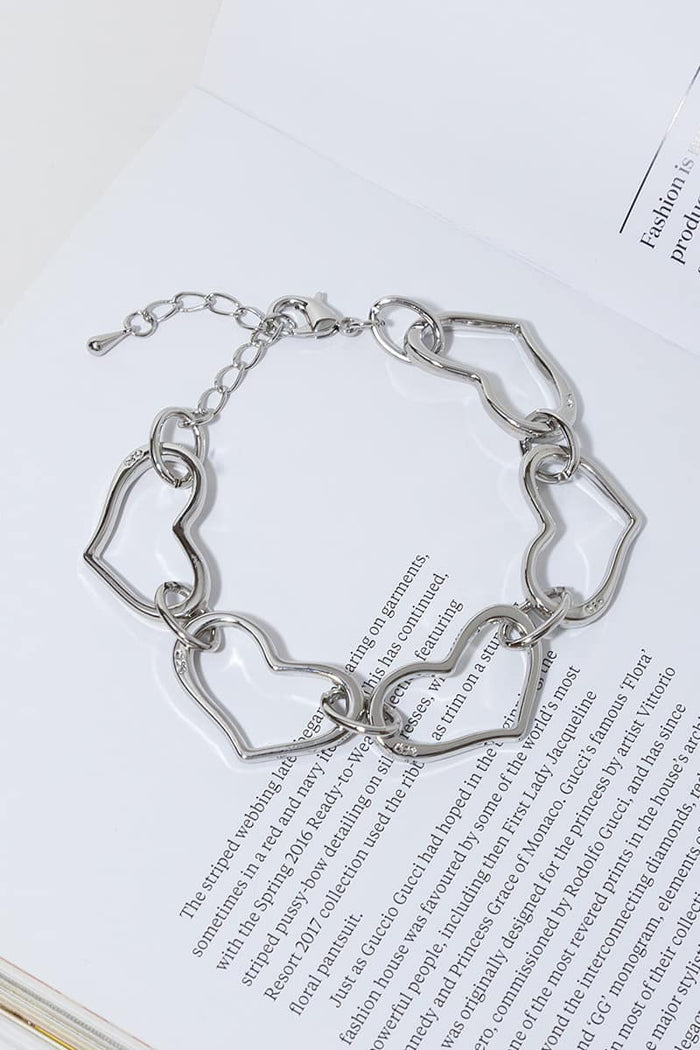 HEARTS BRACELET - SILVER TONE