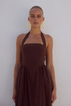 LOCKLEA MIDI DRESS - CHOCOLATE