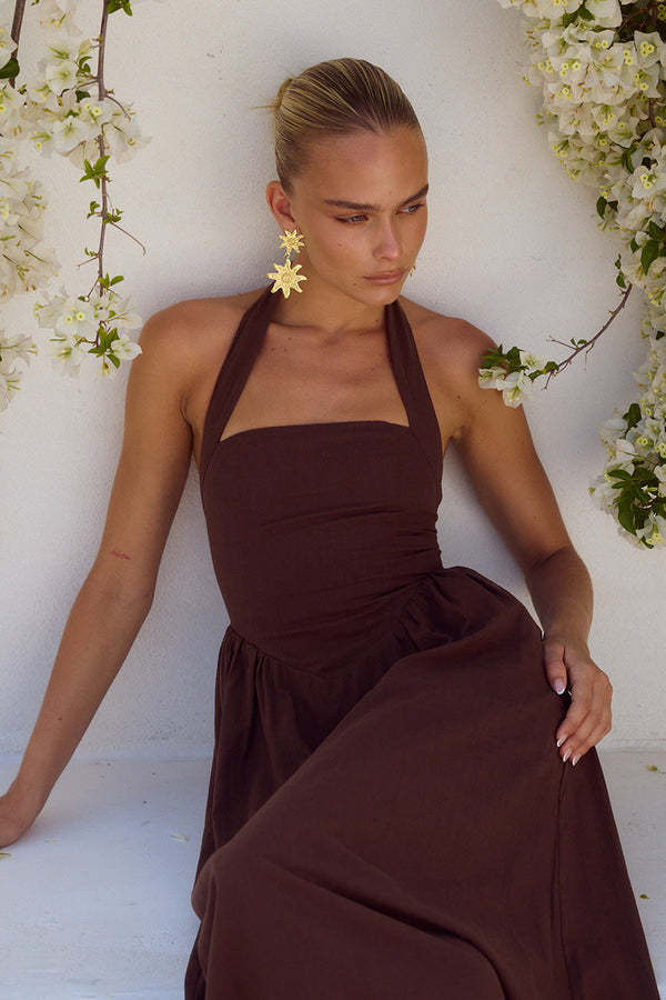 LOCKLEA MIDI DRESS - CHOCOLATE