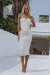 FAZIO MIDI SKIRT - OFF WHITE