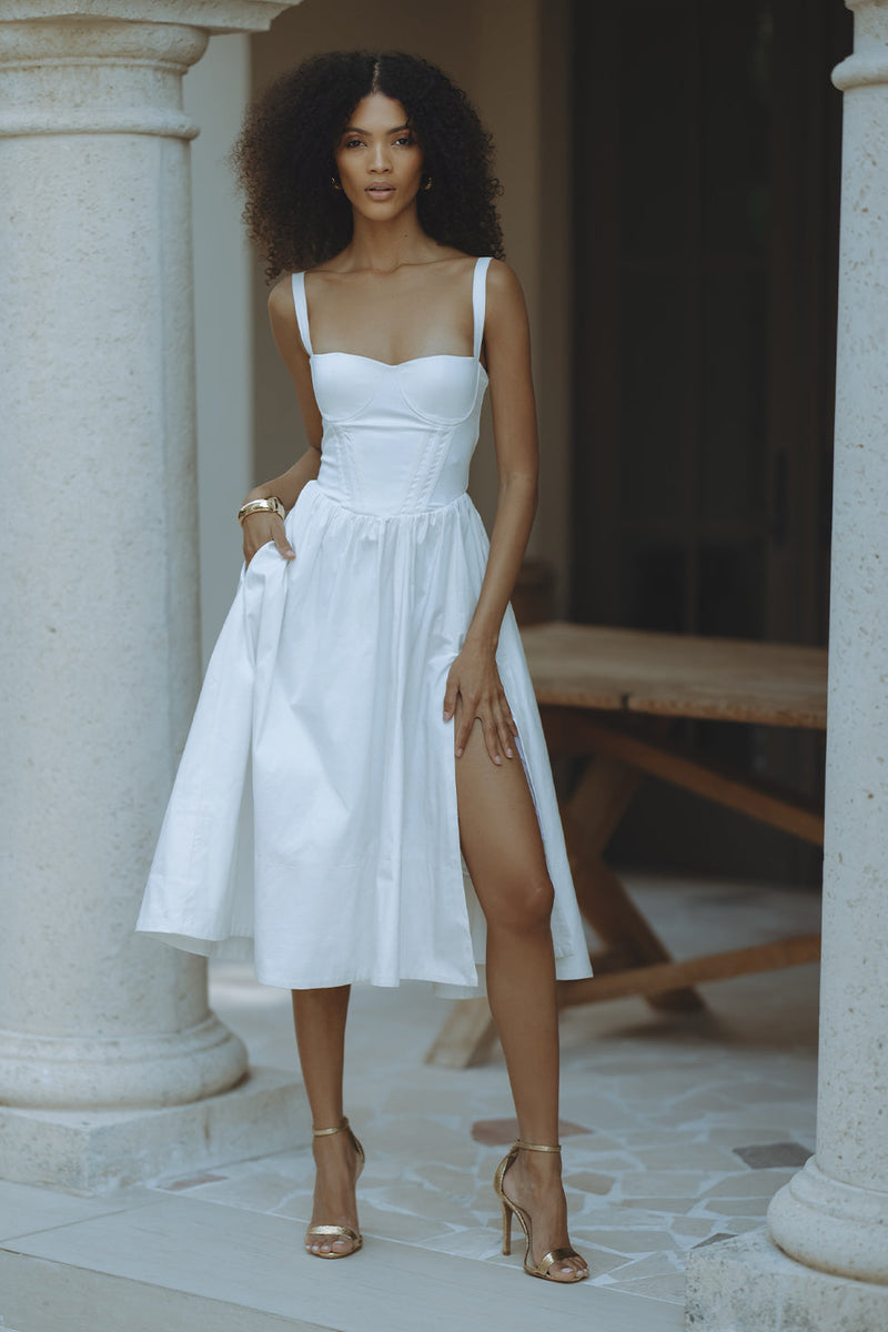 CONTESSIA MIDI DRESS - OFF WHITE