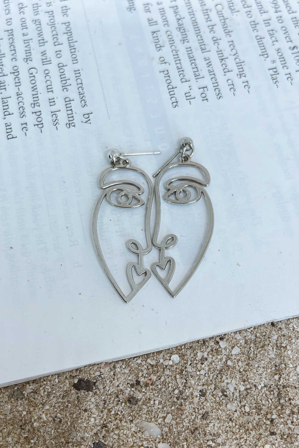 PORTRAIT EARRINGS - SILVER TONE