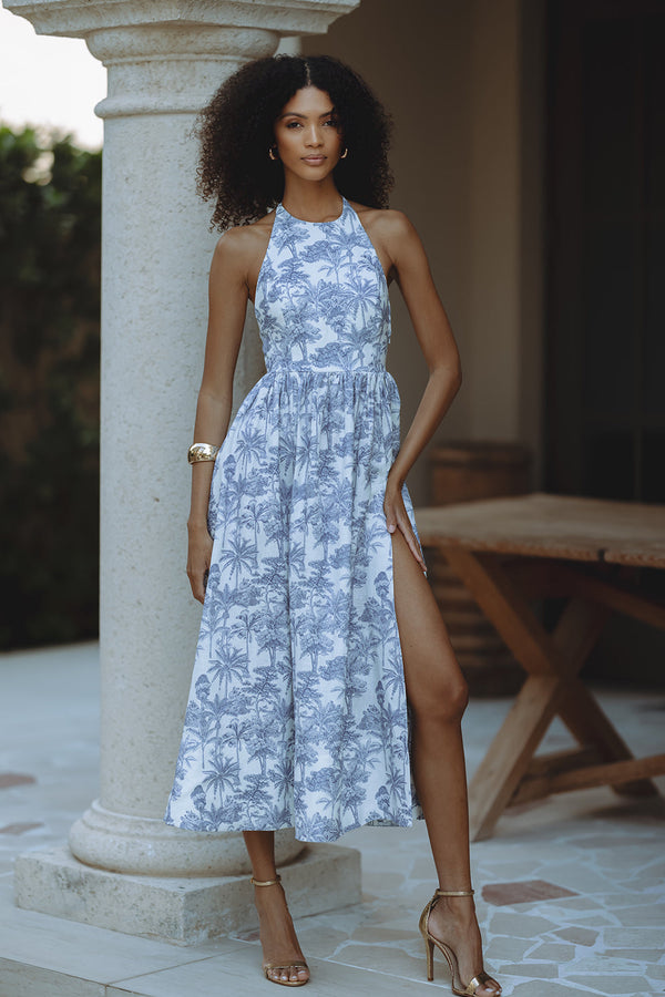 ANTONIA MIDI DRESS - BOTANICAL TOILE