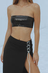 THE SEQUIN BANDEAU - BLACK