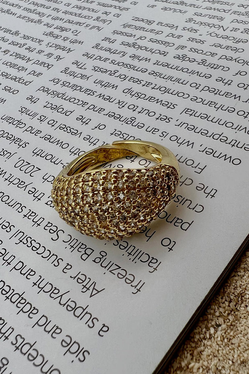 GOLD PLATED HABIBTI RING - WHITE