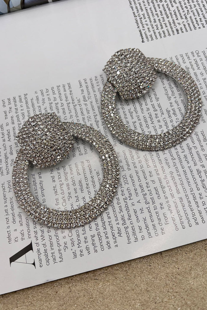 FIREWORKS HOOP EARRINGS - SILVER TONE