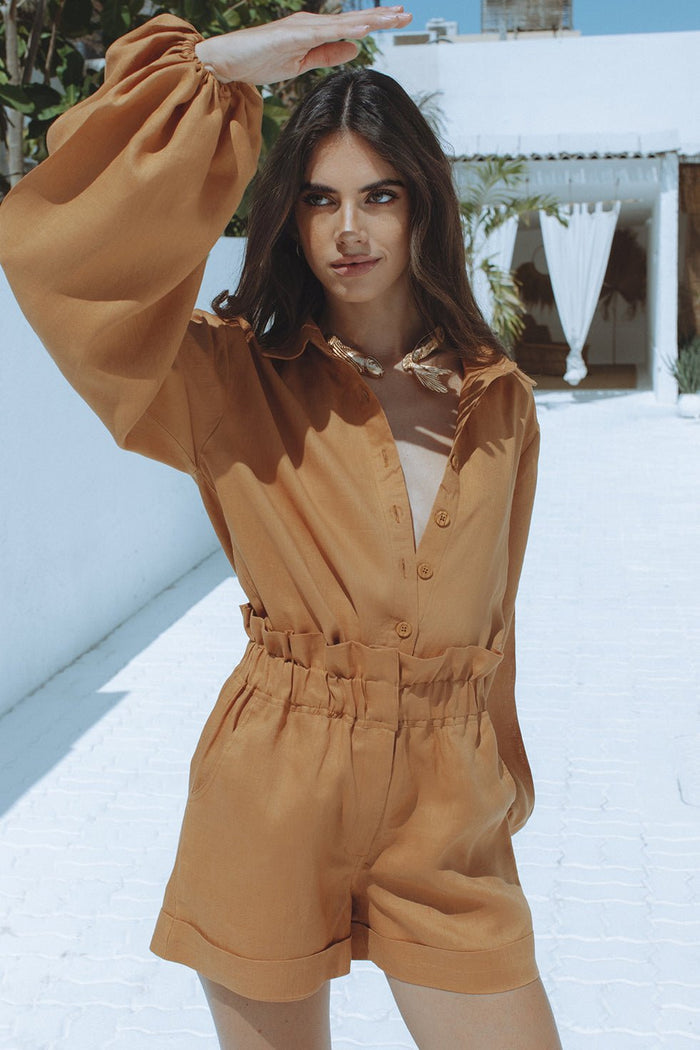 DIZARA LINEN SET - OCHRE