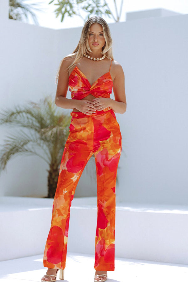 ORALIE PANT - ORANGE FLORAL