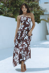 AKELI MAXI DRESS - CHOCOLATE BOTANICA