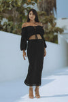 TAMSYN OFF SHOULDER TOP - BLACK