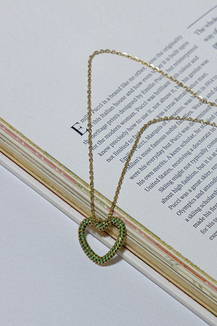 GOLD PLATED HABIBA NECKLACE - GREEN