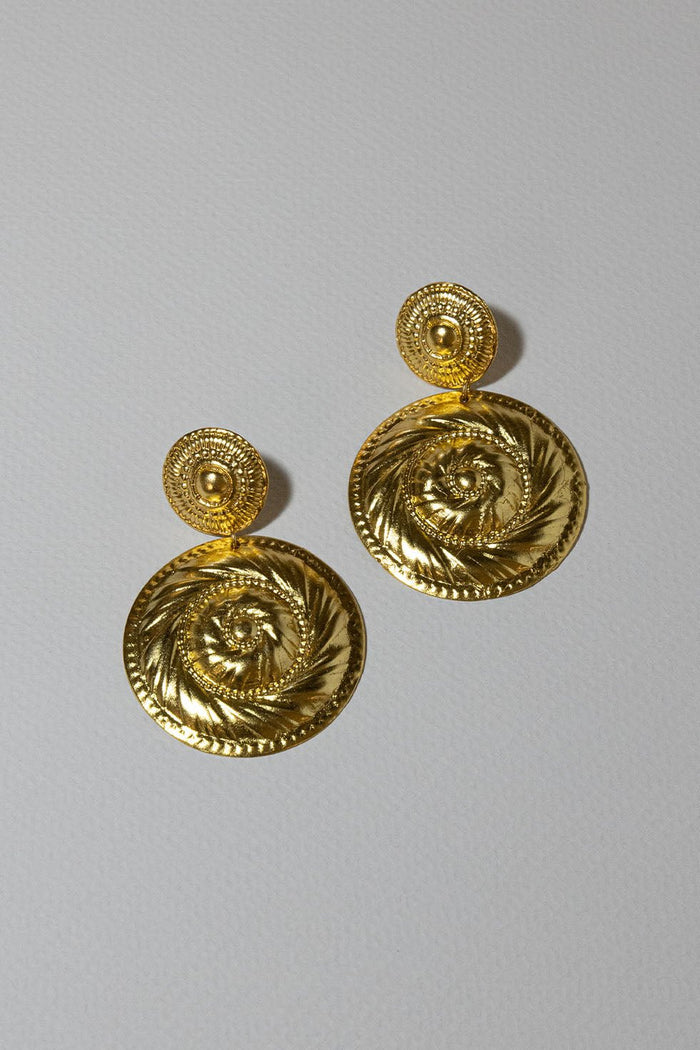 SOLAR EARRINGS GOLD COIN