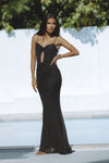 MARL MAXI DRESS - BLACK