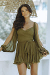 GAIA MINI DRESS - OLIVE GREEN