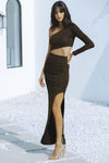 JANA MAXI DRESS - BLACK/GOLD