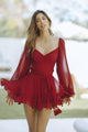 GAIA MINI DRESS - SCARLET