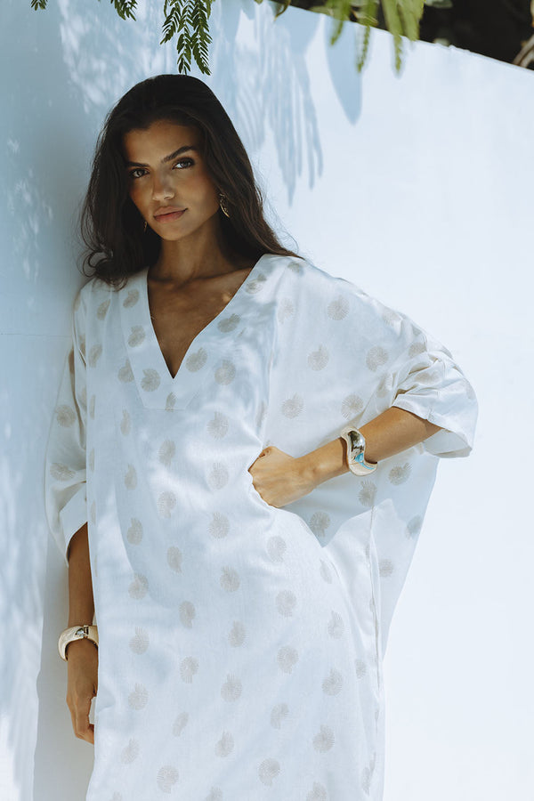 MISHA LINEN KAFTAN - NAUTILUS SHELL