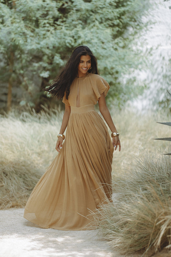 NATASSIA MAXI DRESS - CARAMEL