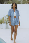 LIORA SHORTS - INDIGO STRIPE