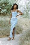 MARIANA MAXI SKIRT - BLUE/SAND