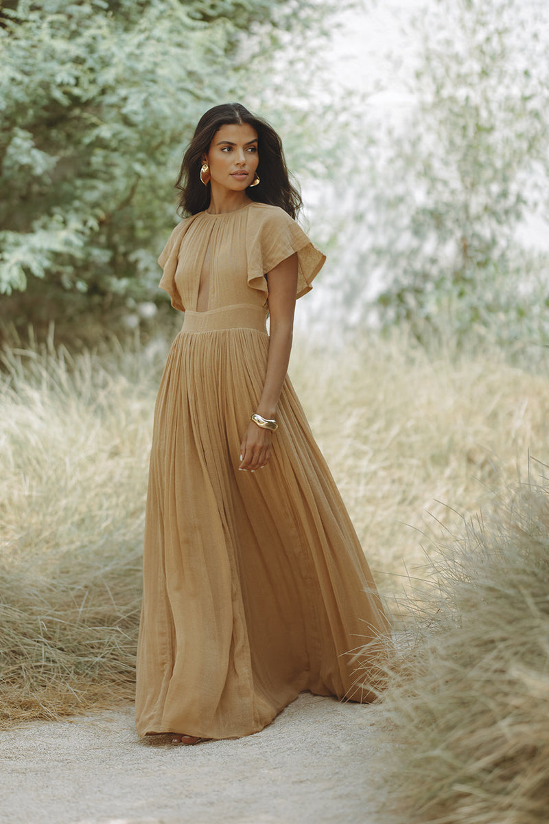 NATASSIA MAXI DRESS - CARAMEL