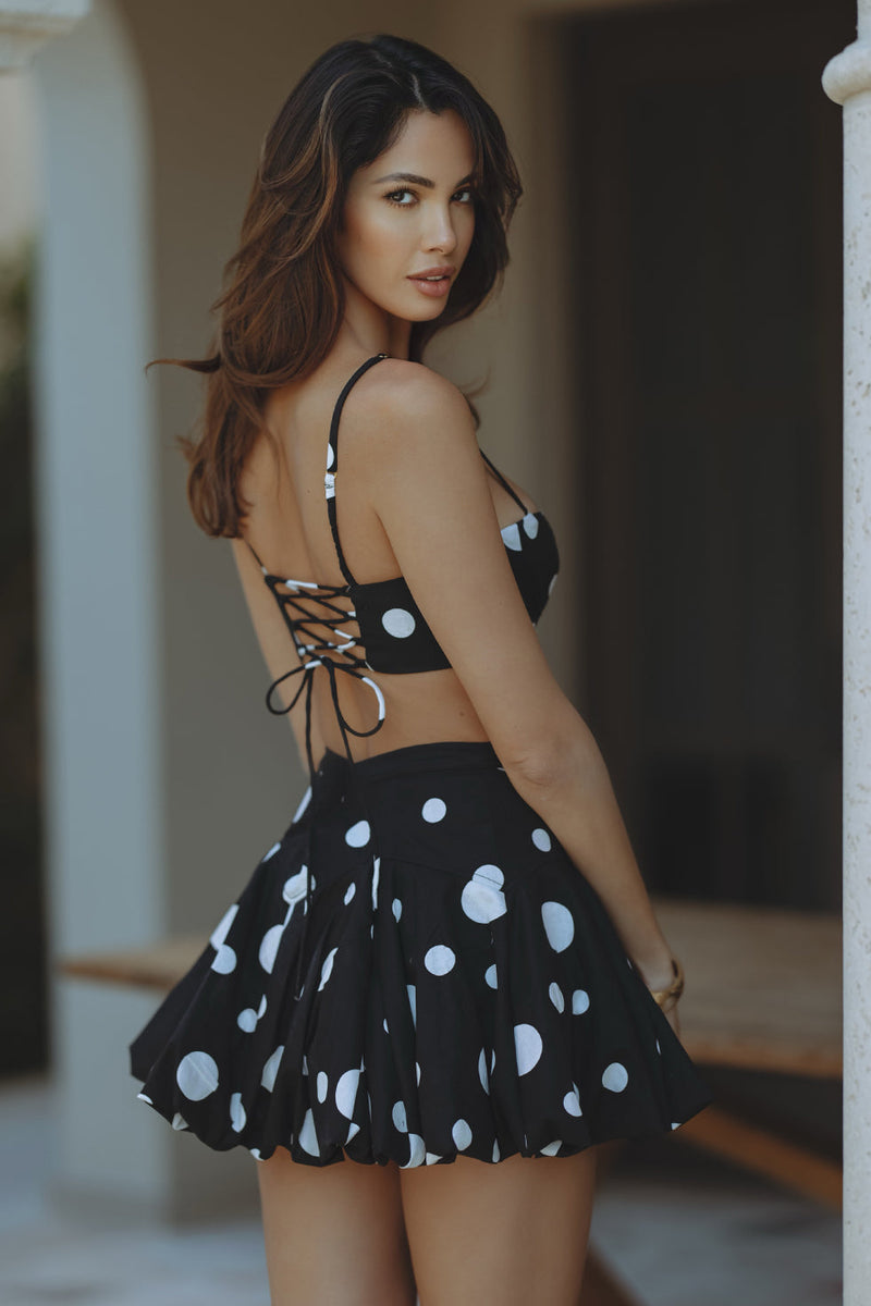 TIANNA BUBBLE MINI SKIRT - POLKA-DOT