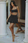 TIANNA BUBBLE MINI SKIRT - BLACK