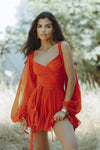 GAIA MINI DRESS - BURNT ORANGE