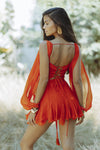 GAIA MINI DRESS - BURNT ORANGE