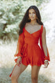 GAIA MINI DRESS - BURNT ORANGE