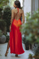 YVE HALTER MAXI DRESS - FIRE RED