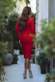 ALIYAH MIDI DRESS - FIRE RED