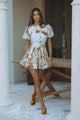 WINONA DRESS - OFF WHITE/TAN