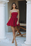 ROXANNE MINI DRESS - WINE